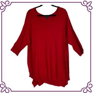Covington Woman Boat Neck 1/2 Sleeve Lightweight Tunic Sweater 2X